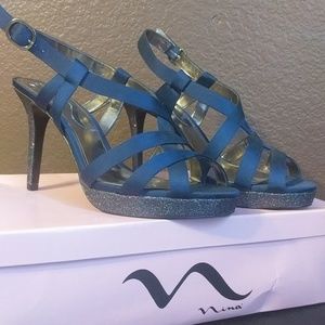 Nina Shoes Navy Blue heels Size 10M